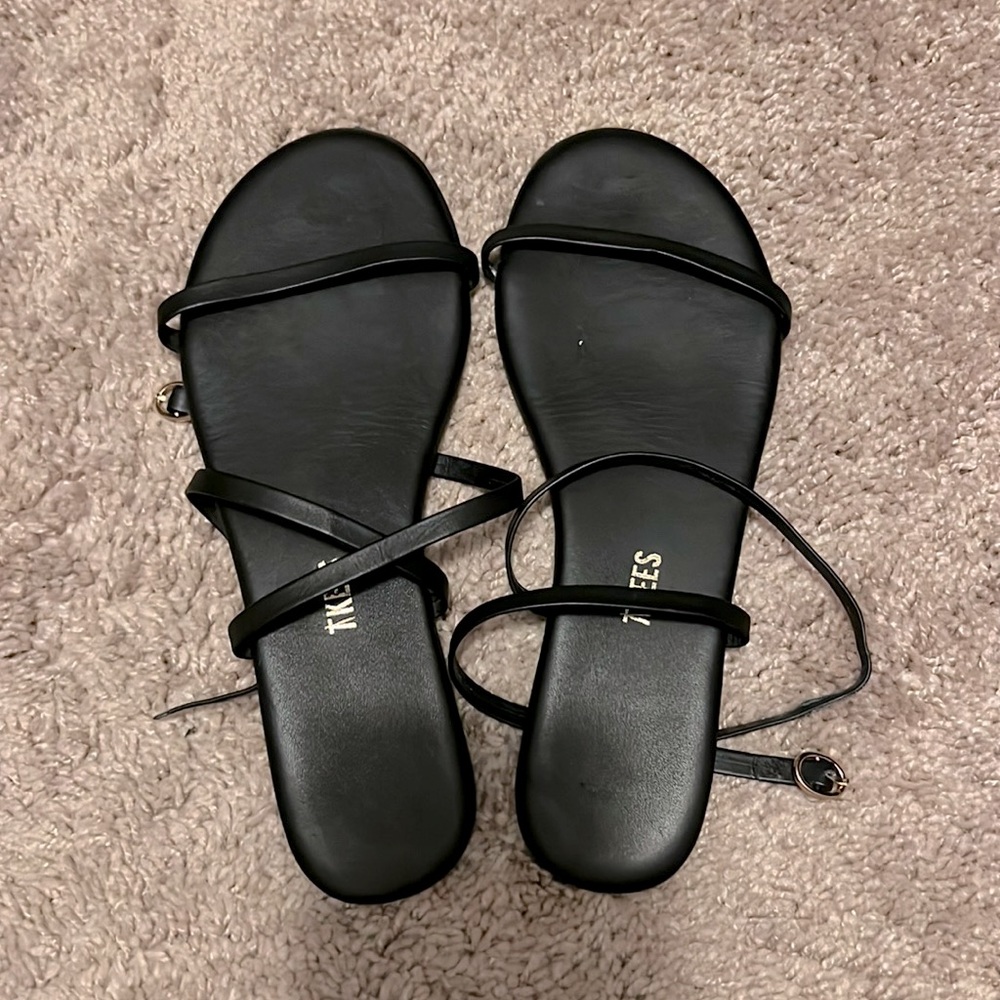 Worn once TKEES women’s ankle strap sandals!